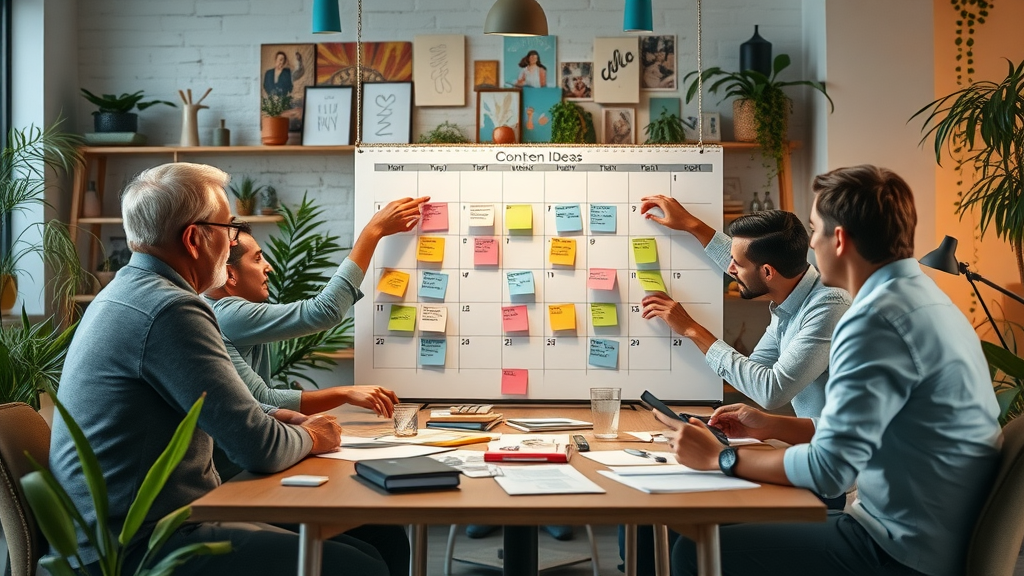 content calendar brainstorming for social media scheduling