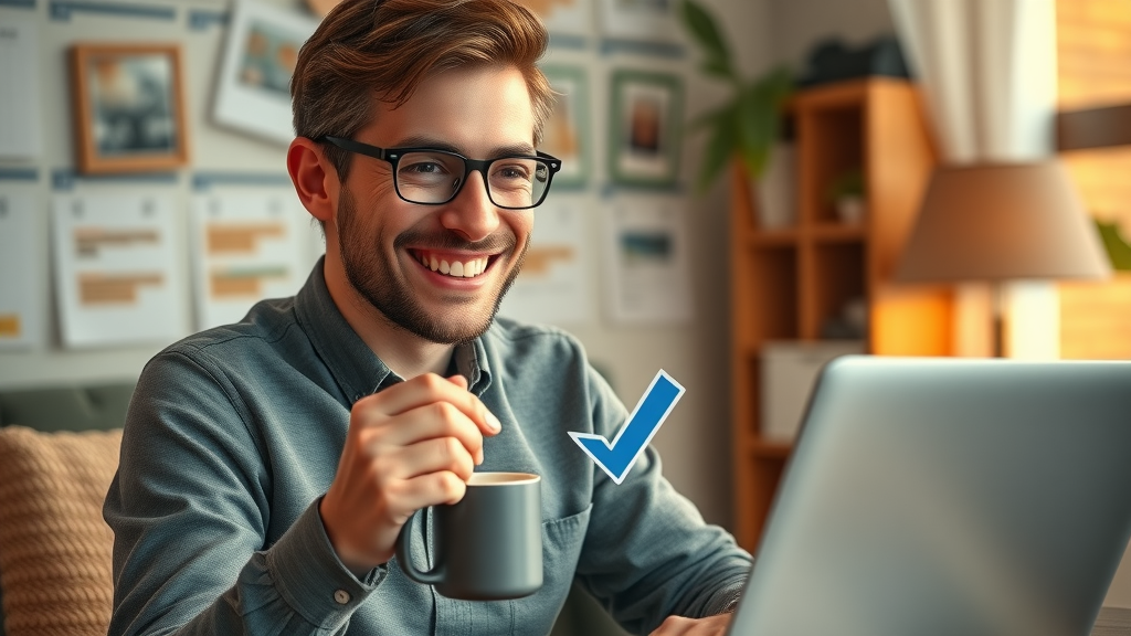 motivated content creator checking off completed tasks on digital editorial calendar, editorial calendar tips