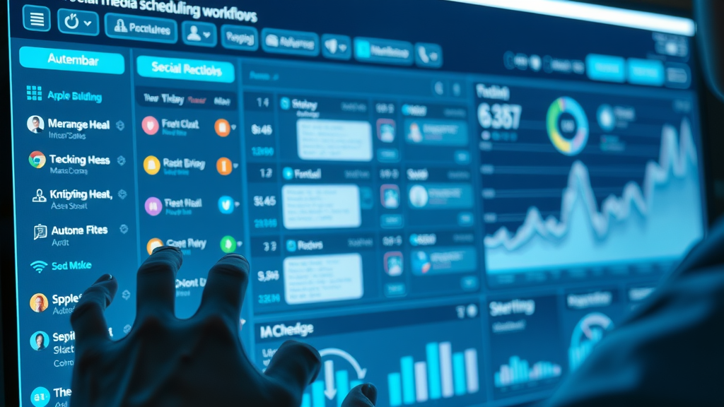 scheduling tool dashboard for media management and analytics