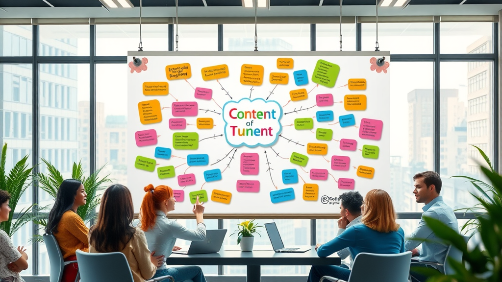 creative team mapping out content types and channels, editorial calendar tips