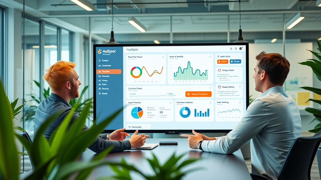 innovative content marketing team collaborating with HubSpot strategy and analytics tools